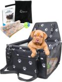 Luxe Autostoel Hond - Reisbench Opvouwbaar - Hondenmand Auto Achterbank - Waterdichte Hondenstoel - Zwart