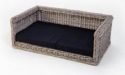Topmast Rieten Hondenbank Hondensofa 92 x 67 cm + kussen Zwart polyesther