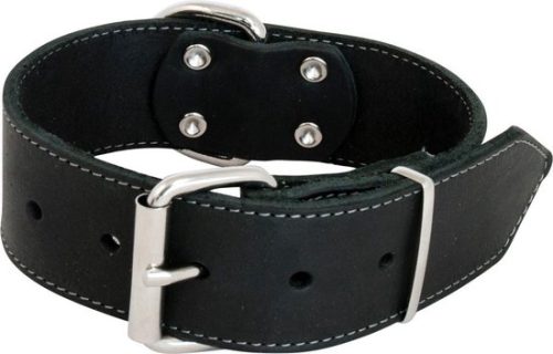 Vetleder brede halsband zwart 'Jack and Vanilla' halsomvang: 37-45 cm